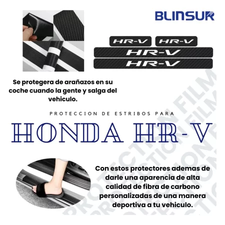 Proteccion Estribos Fibra De Carbono Con Blanco Honda Hr-v - Image 3