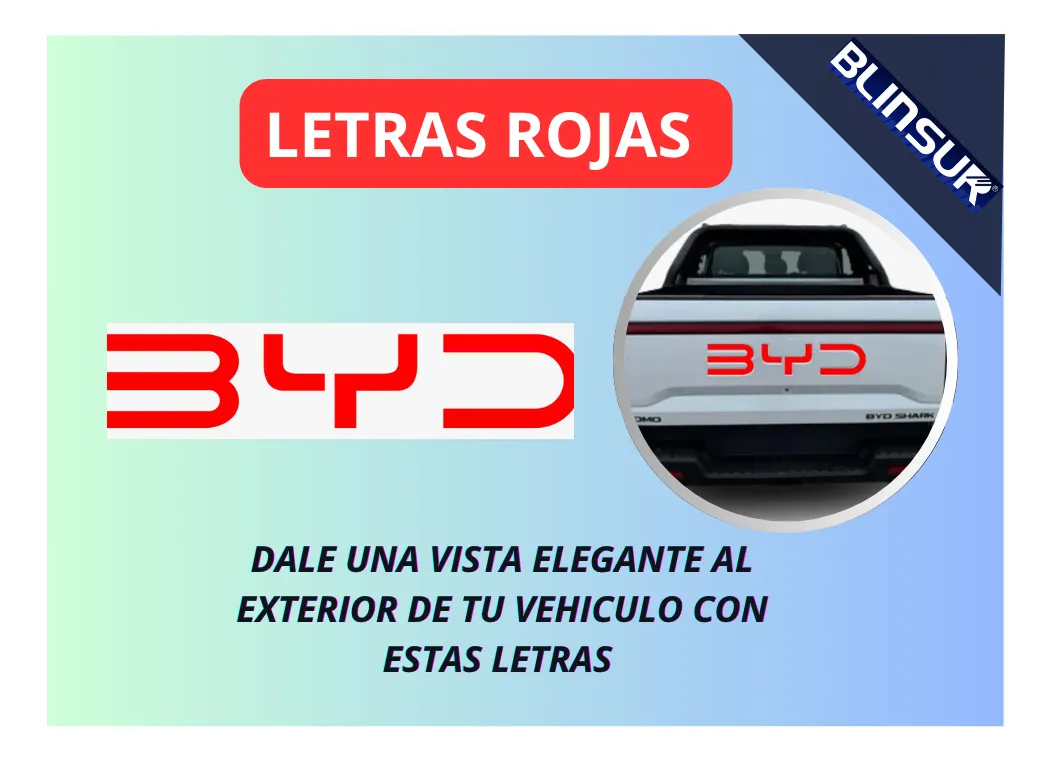 Letras Vinil Color Rojo Tapa Dmo Byd Shark 2025 - Image 3
