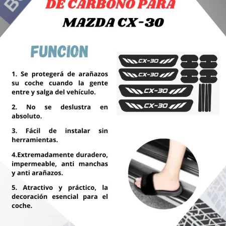 Kit Combo Proteccion Fibra De Carbono Para Mazda Cx-30 - Image 3