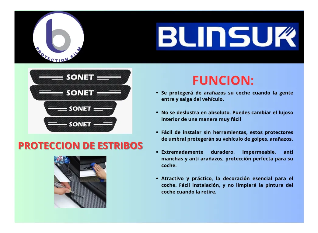 Sticker Protección De Estribos Puertas Kia Sonet - Image 3