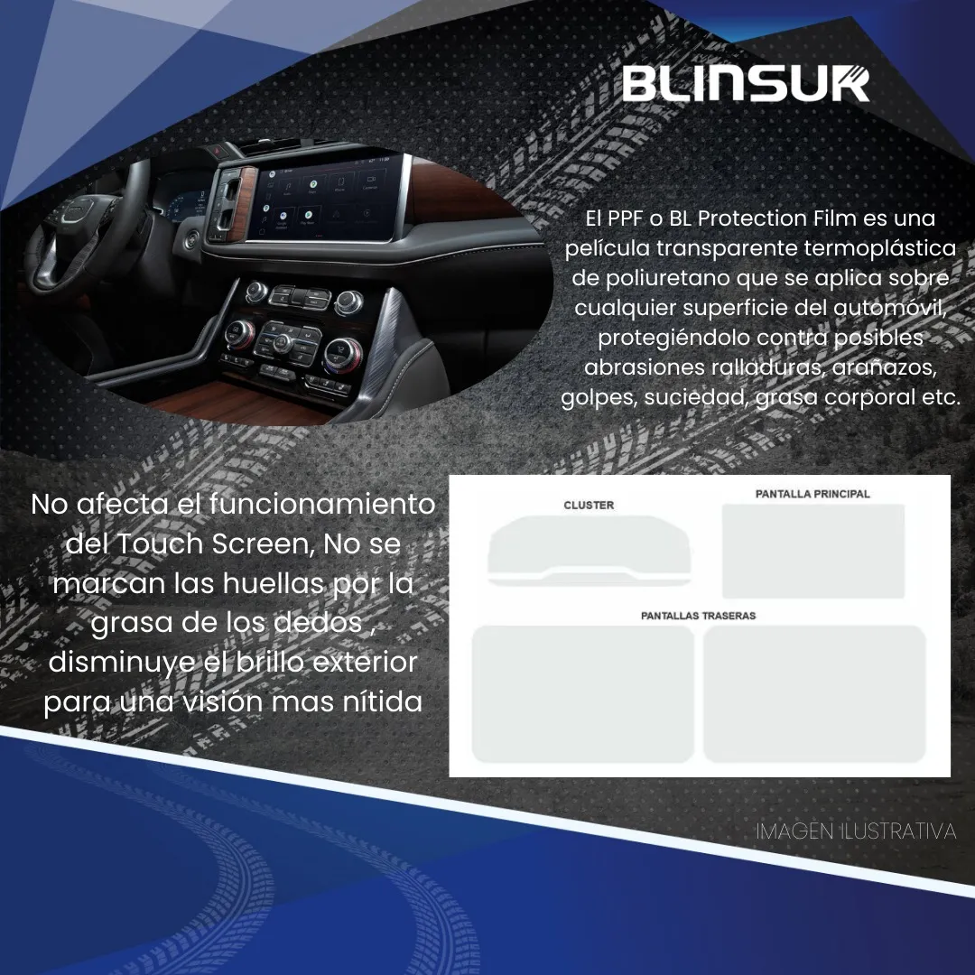 Protector 3 Pantallas Y Cluster Ppf Gmc Yukon 2023 - Image 3