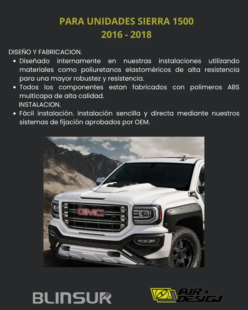 Toma De Aire De Cofre Airdesign Gmc Sierra 2016-2018 - Image 3