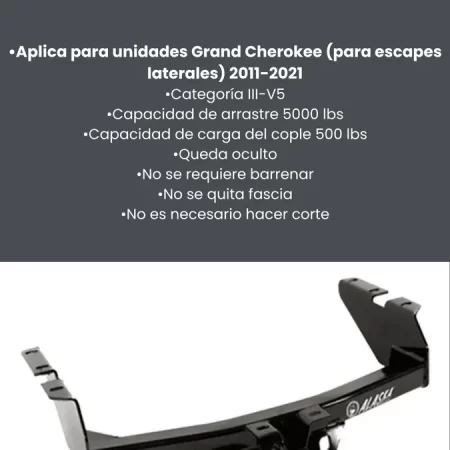 Tirón De Arrastre Jalón Jeep Grand Cherokee 2011-2021 Negro - Image 3