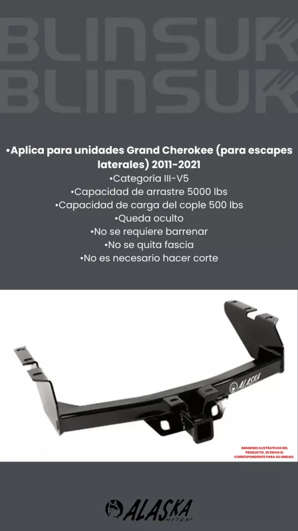 Tirón De Arrastre Jalón Jeep Grand Cherokee 2011-2021 Negro