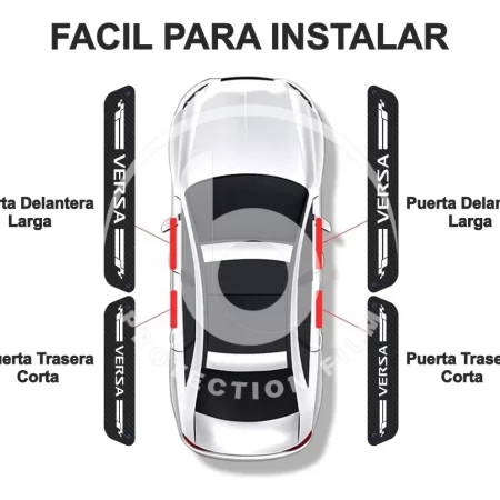Sticker Protección De Estribos Puertas Nissan Versa Diseño10 - Image 3