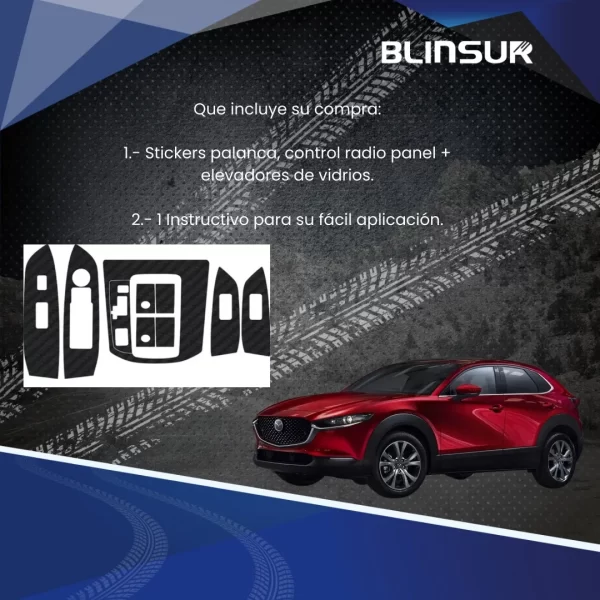Sticker Fibra De Carbono Compatible Con Mazda Cx5 2024