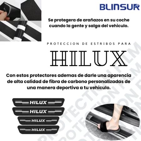 Protección De Estribos Fibra De Carbono  Para Hilux - Image 3