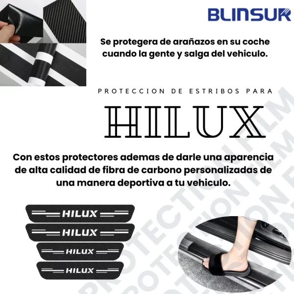 Protección De Estribos Fibra De Carbono  Para Hilux