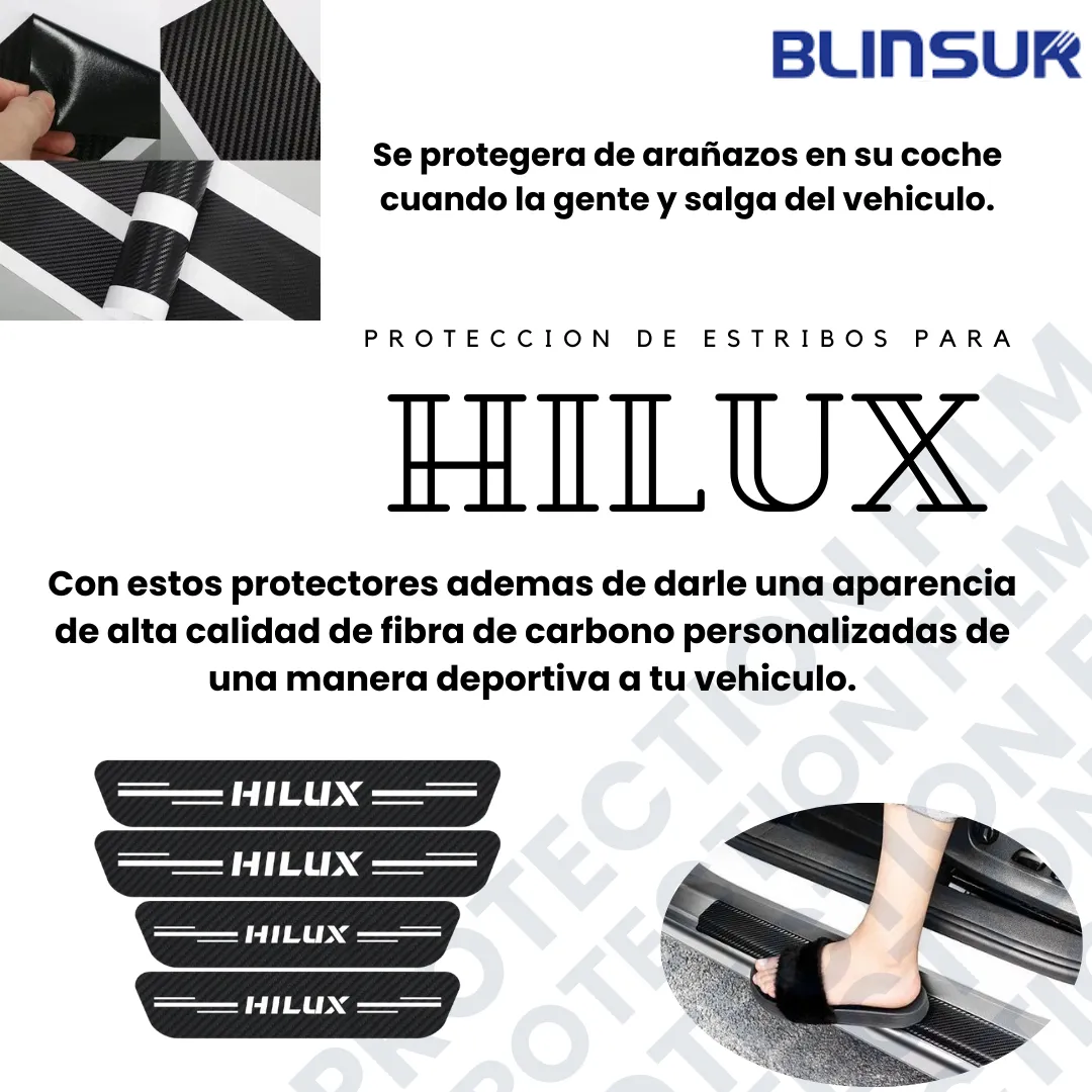 Protección De Estribos Fibra De Carbono  Para Hilux - Image 3