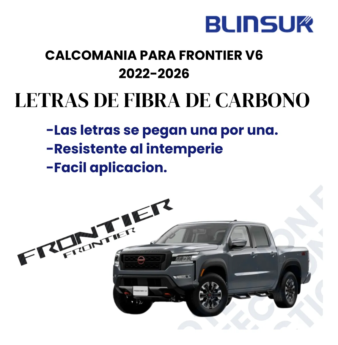 Letras Fibra De Carbon Tapa Batea/parrilla Frontier V6 22-26 - Image 3
