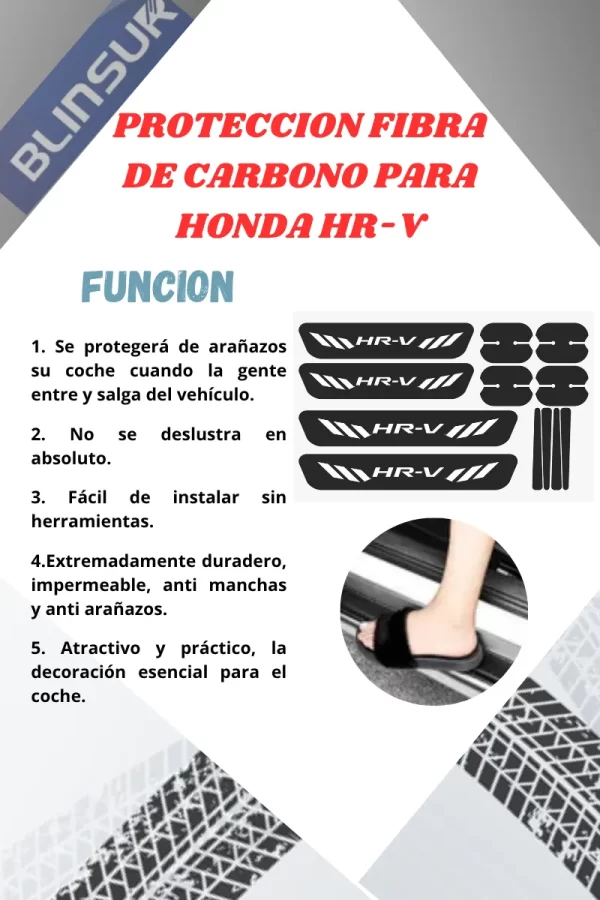 Kit Combo Proteccion Fibra De Carbono Para Honda Hr-v