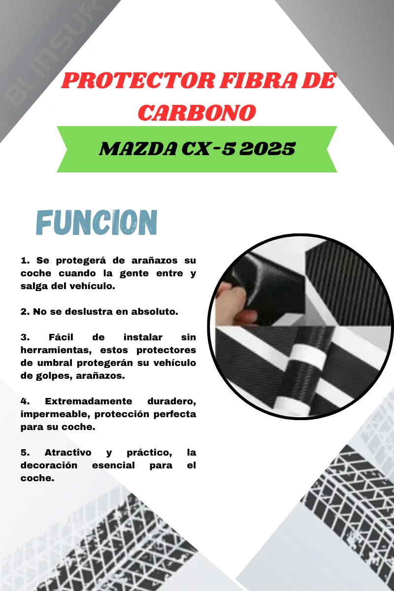 Proteccion Fibra De Carbono Postes Para Mazda Cx5 2025 - Image 3