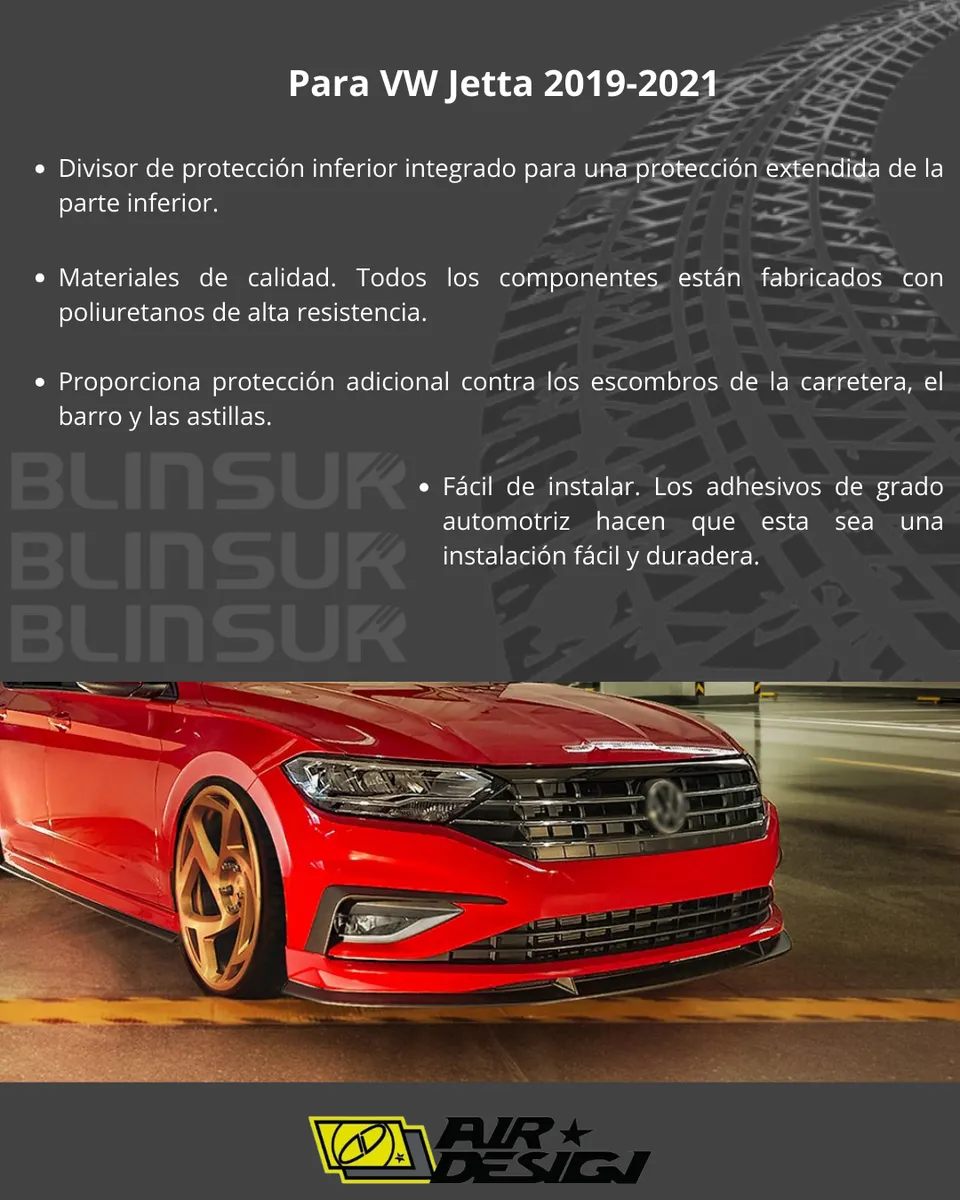 Spoiler Delantero Con Splitter Vw Jetta 2019-2021 - Image 3