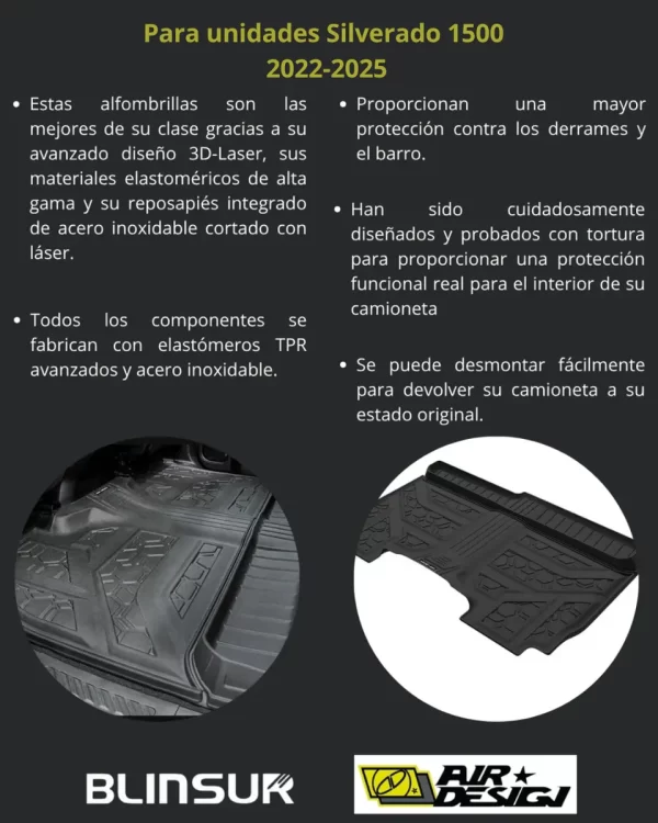 Tapetes De Uso Rudo Airdesign Chevrolet Silverado 2019-2025