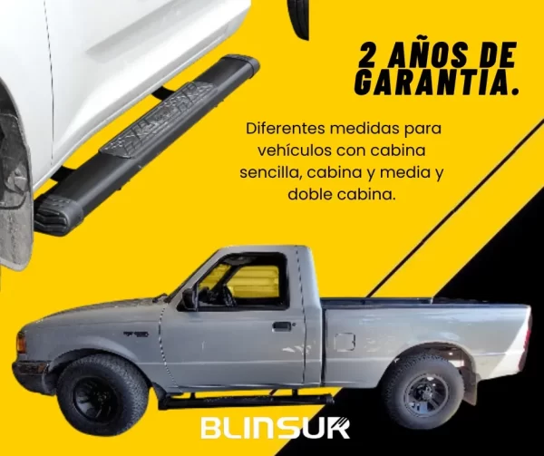 Estribos Bronx Ford Lobo Cabina Sencilla 1998-2003 Negro