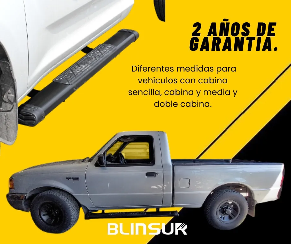Estribos Bronx Ford Lobo Cabina Sencilla 1998-2003 Negro - Image 3