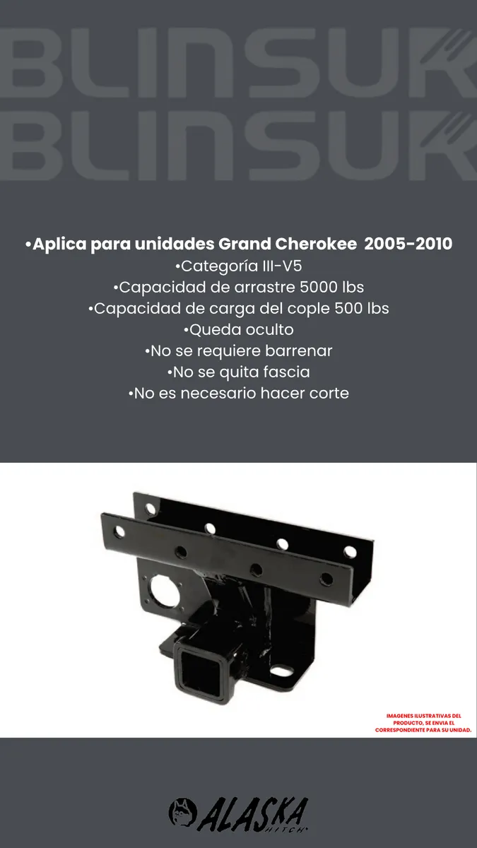 Tirón De Arrastre Jalon Jeep Grand Cherokee 2005-2010 Negro - Image 3