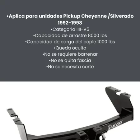 Tirón Enganche Cv Pick Up Cheyenne Silverado 1992-1998 Negro - Image 3