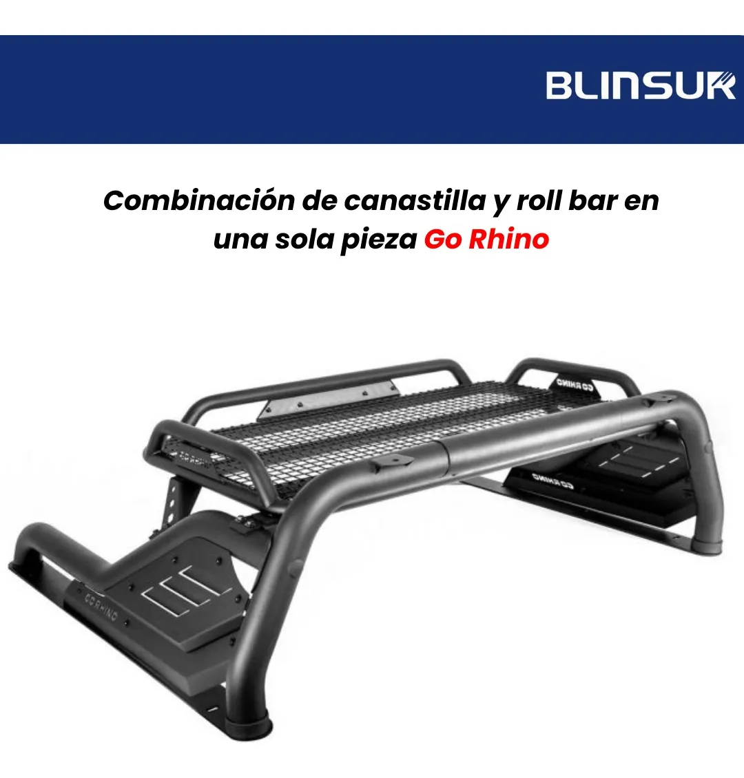 Roll Bar Cargo C/ Canastilla Toyota Hilux 2016 2021 Go Rhino - Image 3