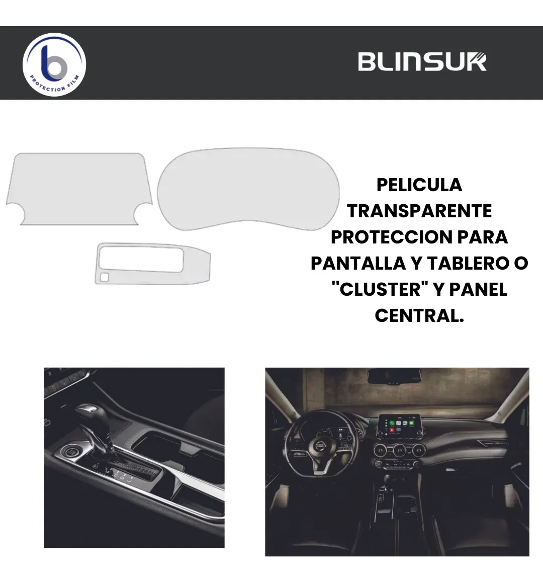 Protección Ppf Pantalla, Clúster Y Panel Central Sentra 2023 - Image 3