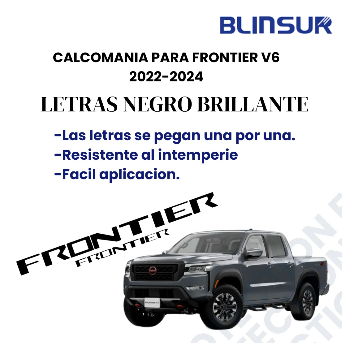 Letras Negro Brillante Tapa Batea/parrilla Frontier V6 22-24 - Image 3