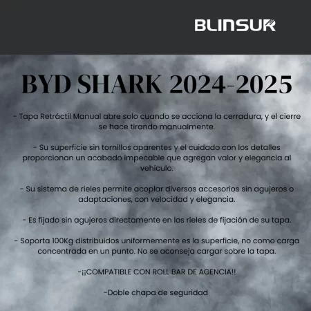 Tapa Cubre Batea Retractil Manual Byd Shark 2024-2025 Dc - Image 3