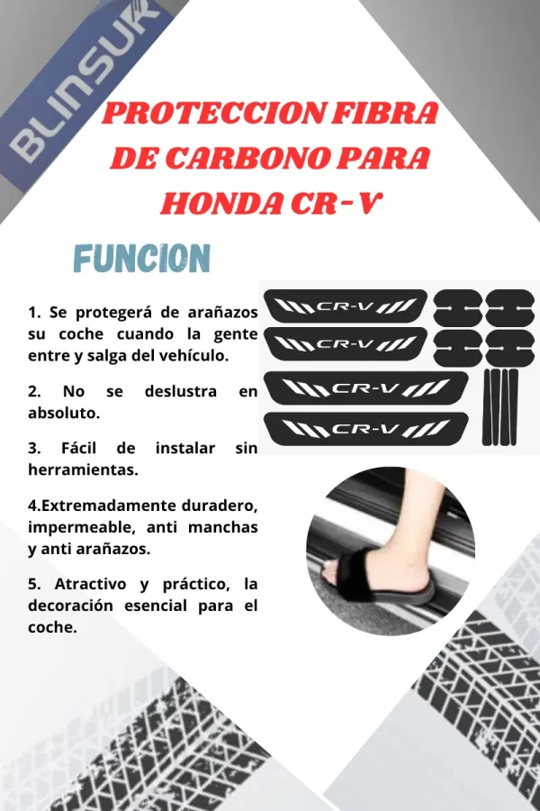 Kit Combo Proteccion Fibra De Carbono Para Honda Cr-v