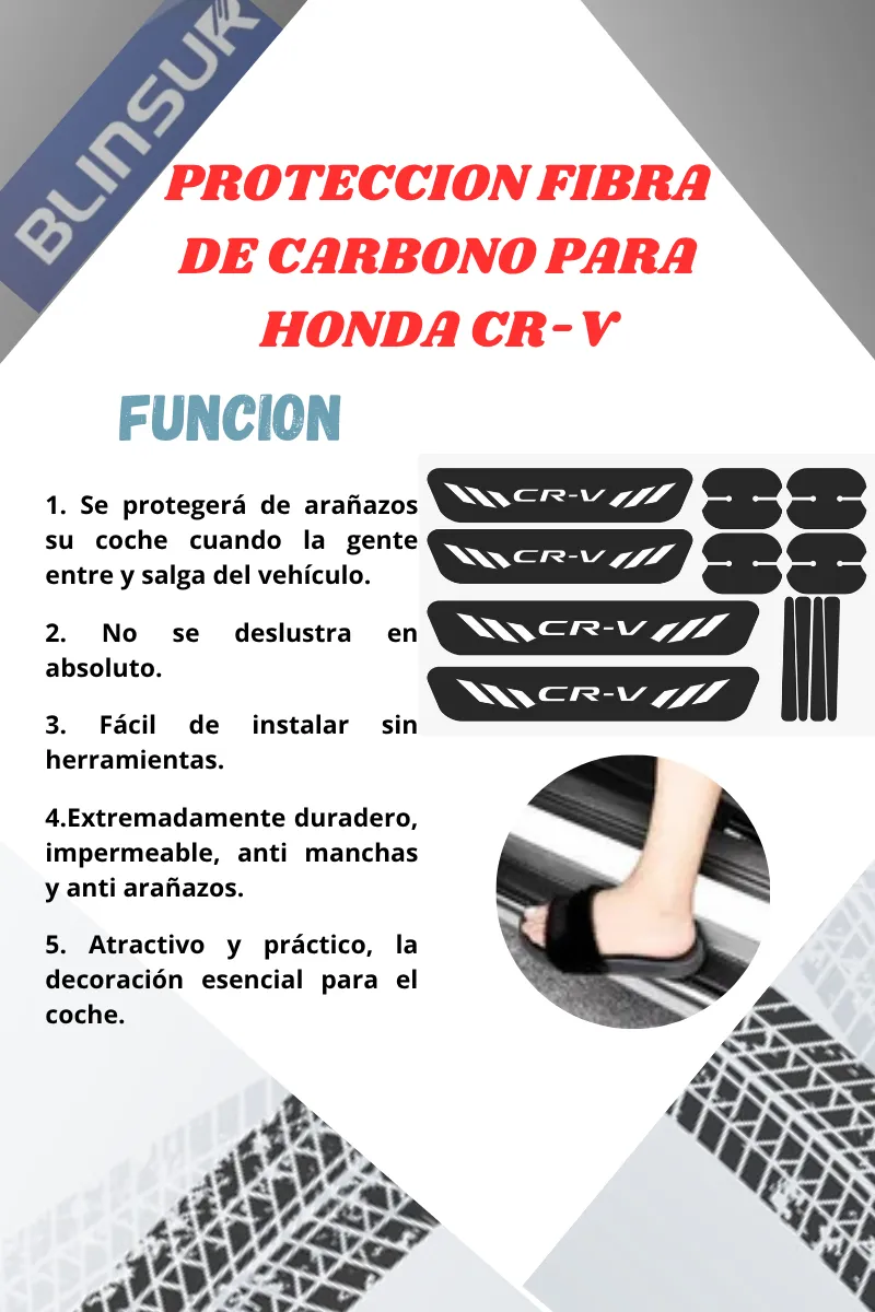 Kit Combo Proteccion Fibra De Carbono Para Honda Cr-v - Image 3