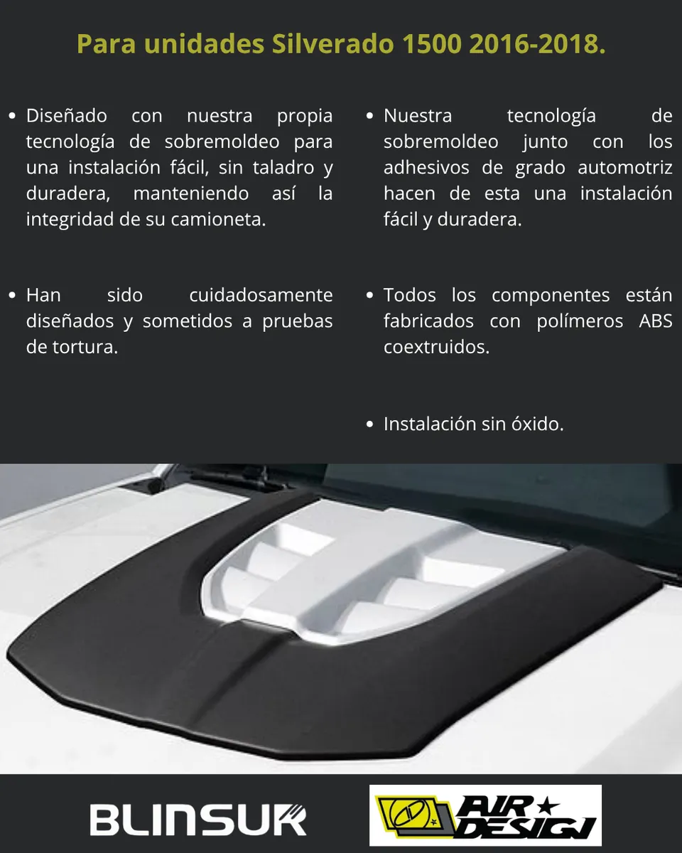 Toma De Aire De Cofre Airdesign Chevrolet Silverado 16-18 - Image 3