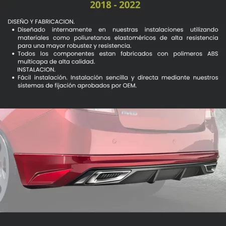 Spoiler Trasero Con Difusor Chevrolet Aveo 2018  2022 - Image 3