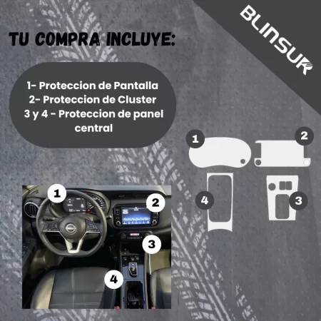 Protección Ppf Pantalla , Cluster, Panel Central Kicks 2023 - Image 3