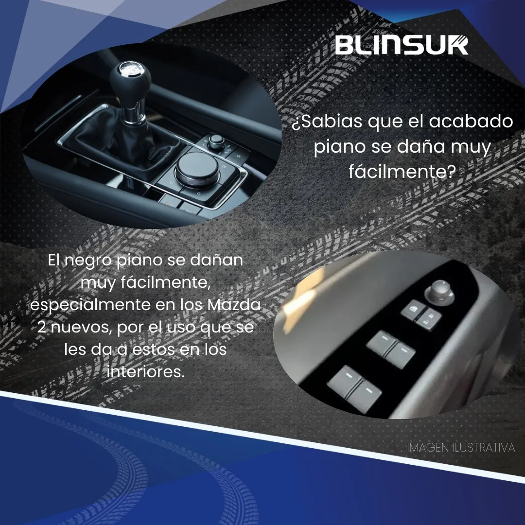 Sticker Protector Bl Para Mazda 2 Negro Piano 2018-2021 - Image 3