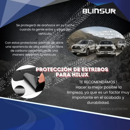 Sticker Protector Bl De Estribos Puertas Para Hilux. - Image 3