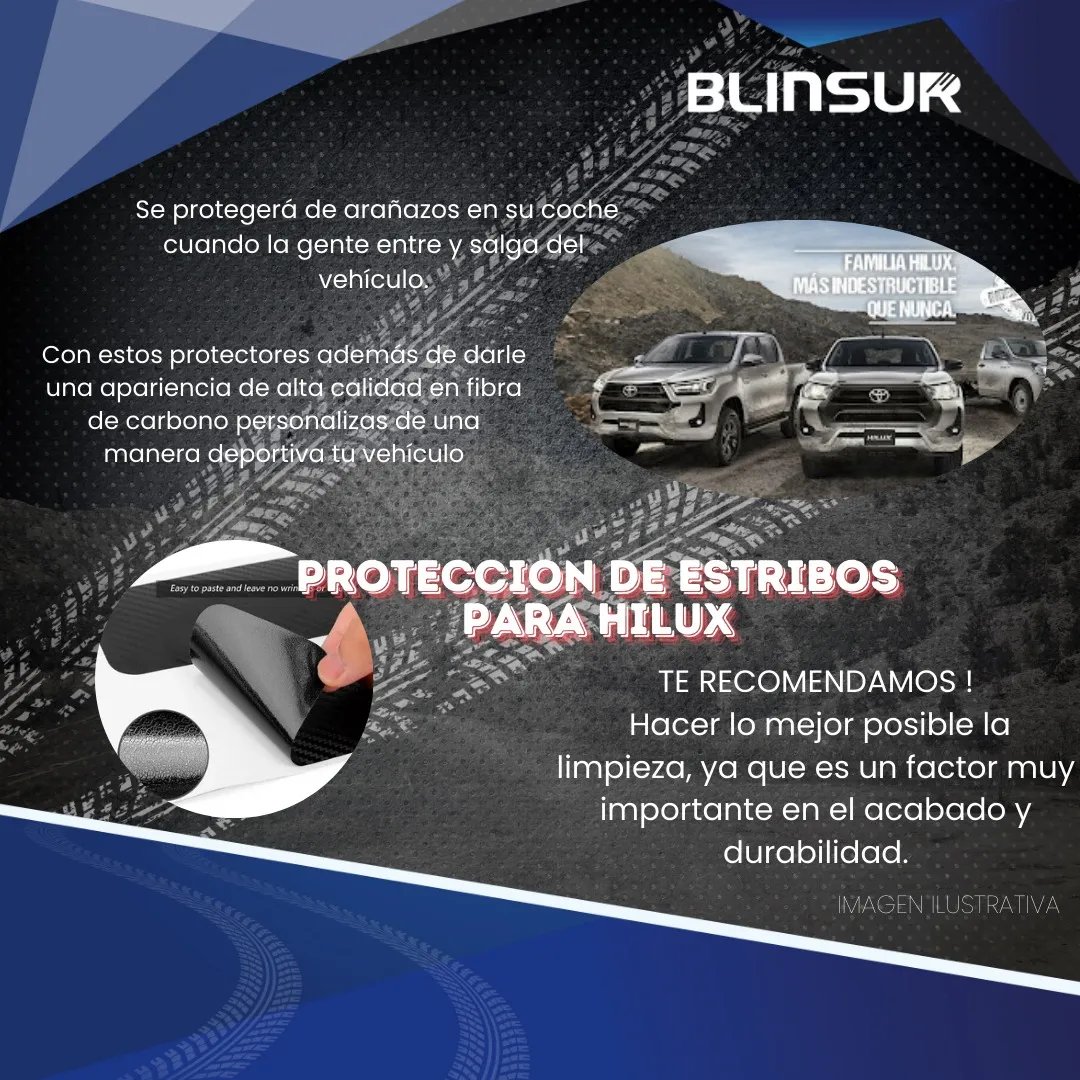 Sticker Protector Bl De Estribos Puertas Para Hilux. - Image 3