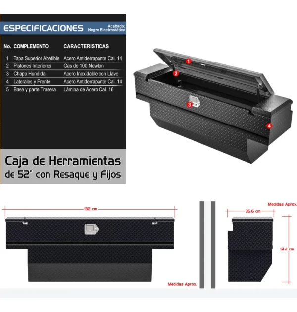 Caja Herramientas Toyota Tacoma 2005 - 2023 Con Roll Bar.