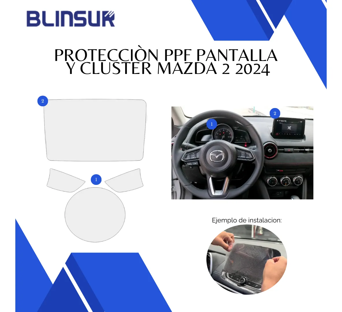 Protecciòn Ppf Pantalla Y Cluster Mazda 2 2024 - Image 3
