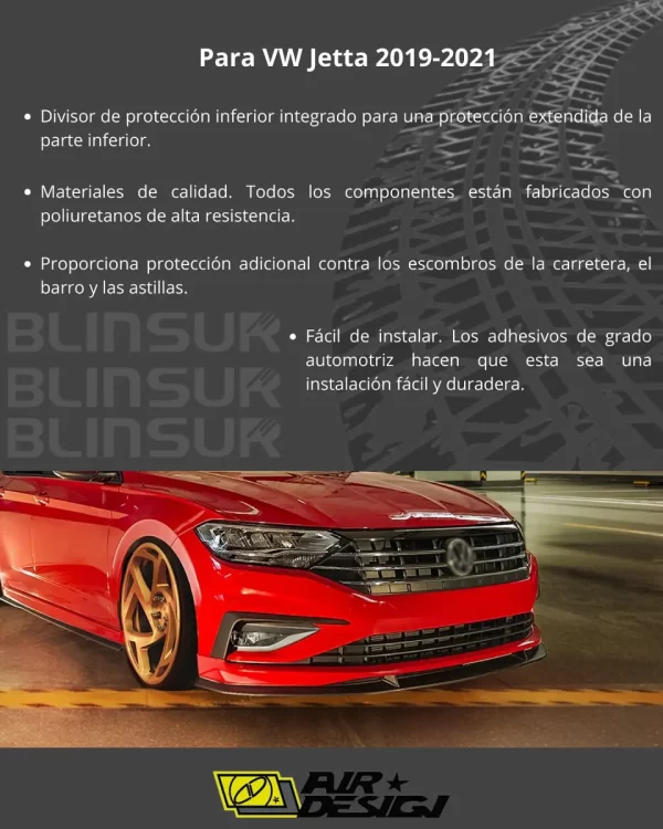 Spoiler Delantero Con Splitter Vw Jetta 2019-2021