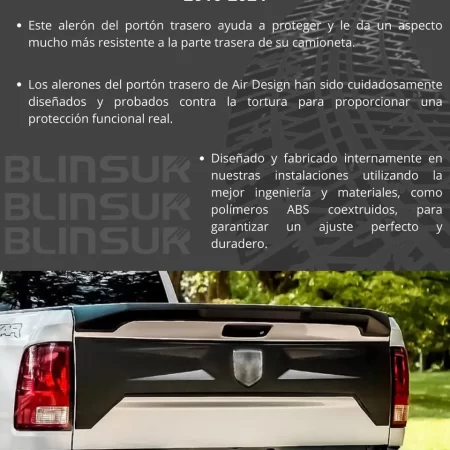 Tailgate Spoiler Dodge Ram Classic 1500 2500 2010-2024 - Image 3