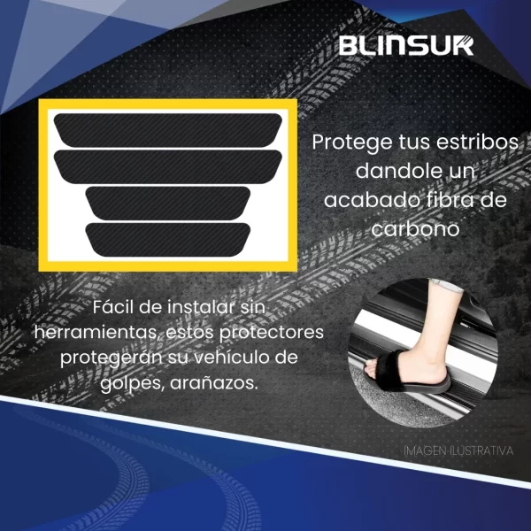 Protección De Estribos Bl Fibra De Carbono Genérico