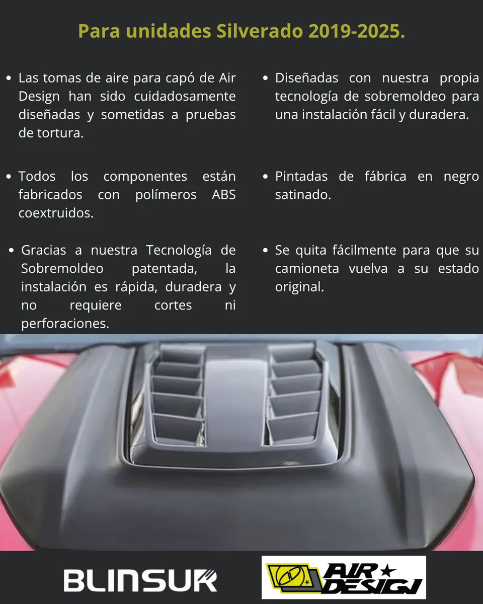 Toma De Aire Para Chev Silverado 1500 2019 - 2025 Airdesign - Image 3