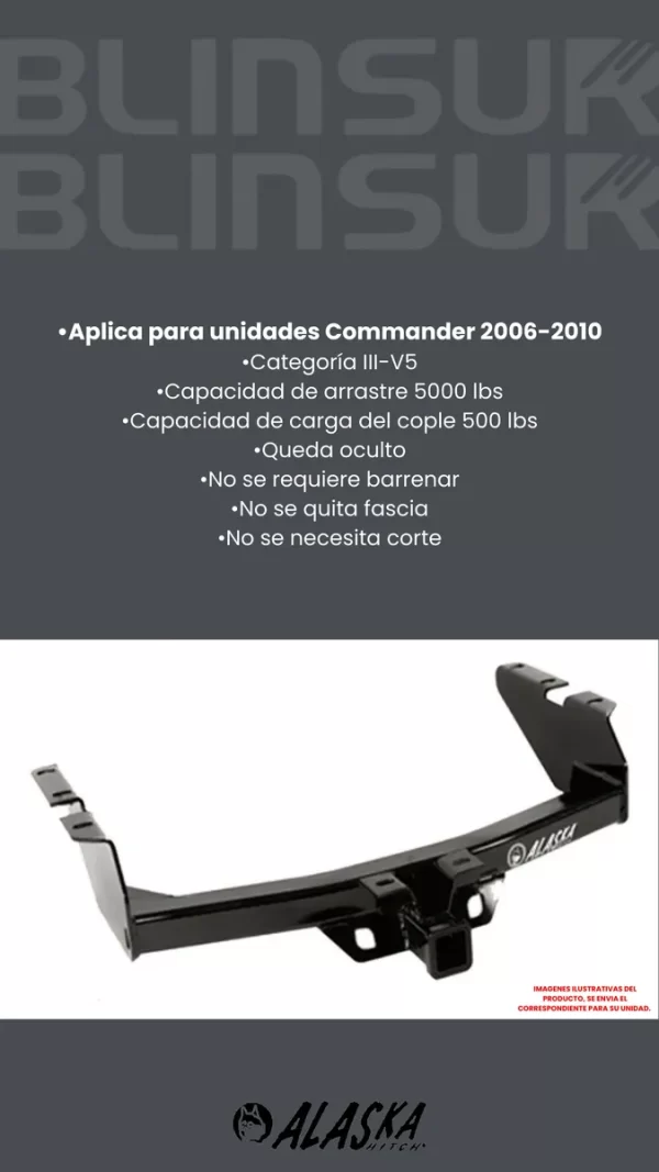 Tirón De Enganche Jeep Commander 2006-2010 Negro