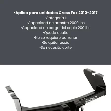 Tirón De Enganche Volkswagen Crossfox 2010-2017 Negro - Image 3