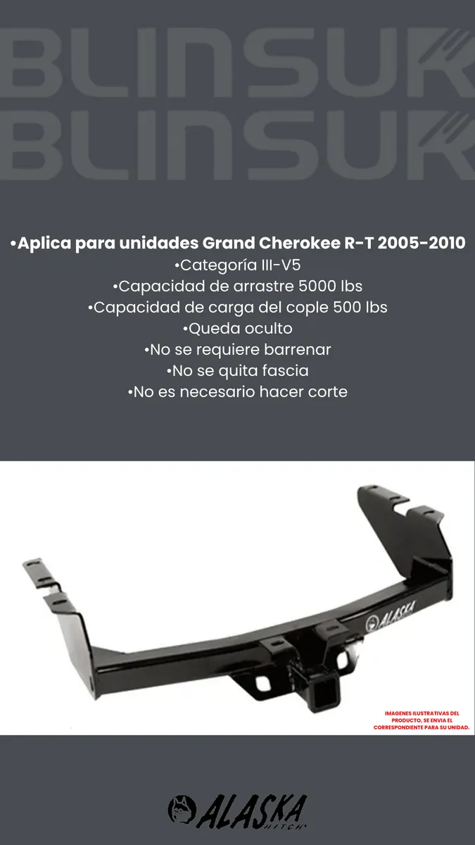 Tirón De Enganche Jeep Grand Cherokee R-t 2005-2010 Alaska - Image 3