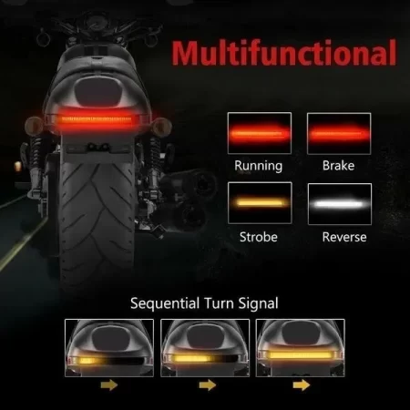 Luz Led Trasera Motocicleta Mictuning  Triple Señal De Giro - Image 3