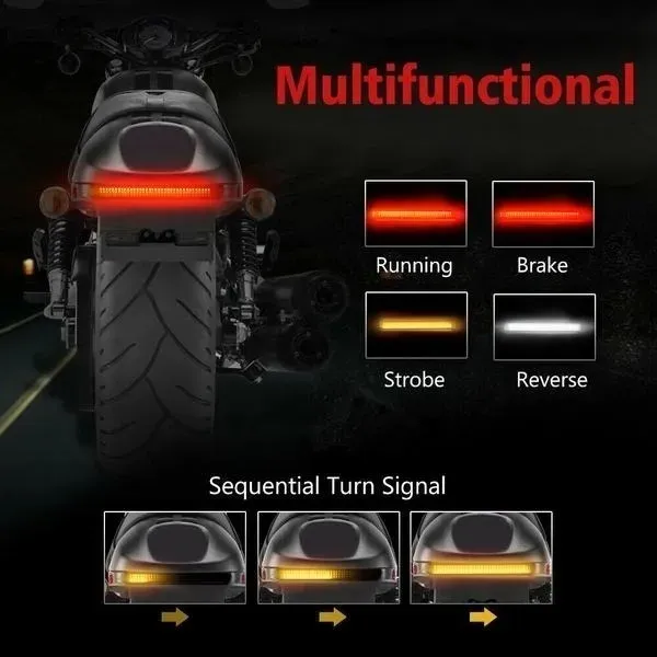 Luz Led Trasera Motocicleta Mictuning  Triple Señal De Giro