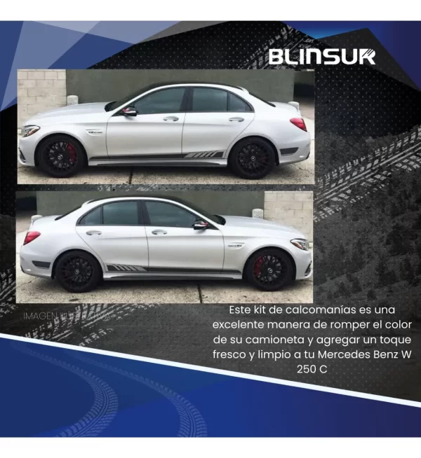 Sticker Bl Rotulo Negro Mate Compatible Con Mercedes Benz