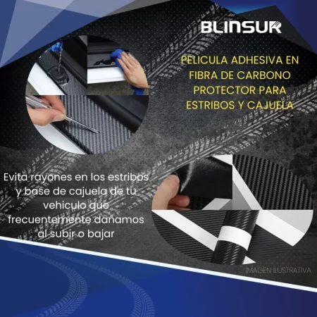 Protección Fibra De Carbono Para Estribos Y Cajuela Genérico - Image 3