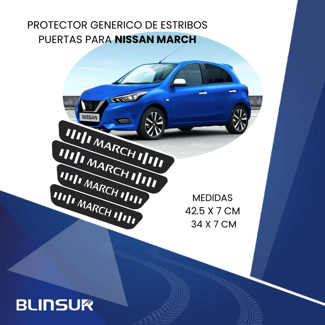 Sticker Protección De Estribos Puertas Nissan March - Image 3