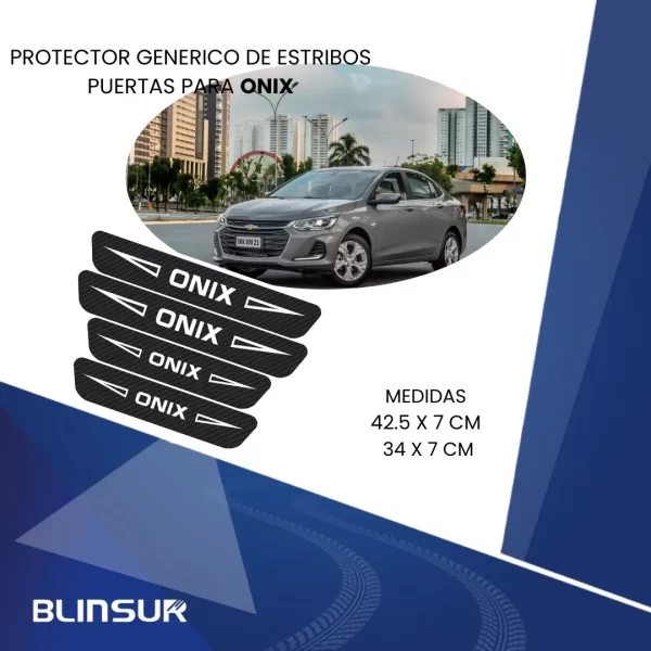 Sticker Protección De Estribos 4 Puertas Chevrolet Onix