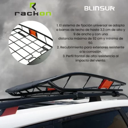 Canastilla De Techo B4 Rack On 116 X 100 Cm Negra - Image 3